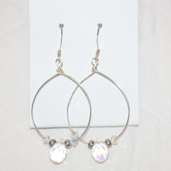 NWT Sparkle Silver Hoop Earrings - Picture 1 of 3